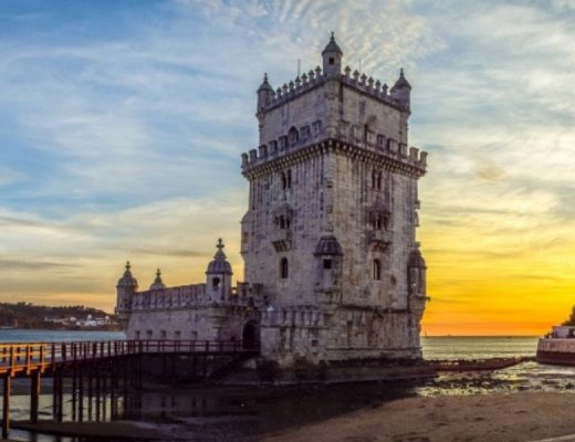 pôr do sol em Lisboa